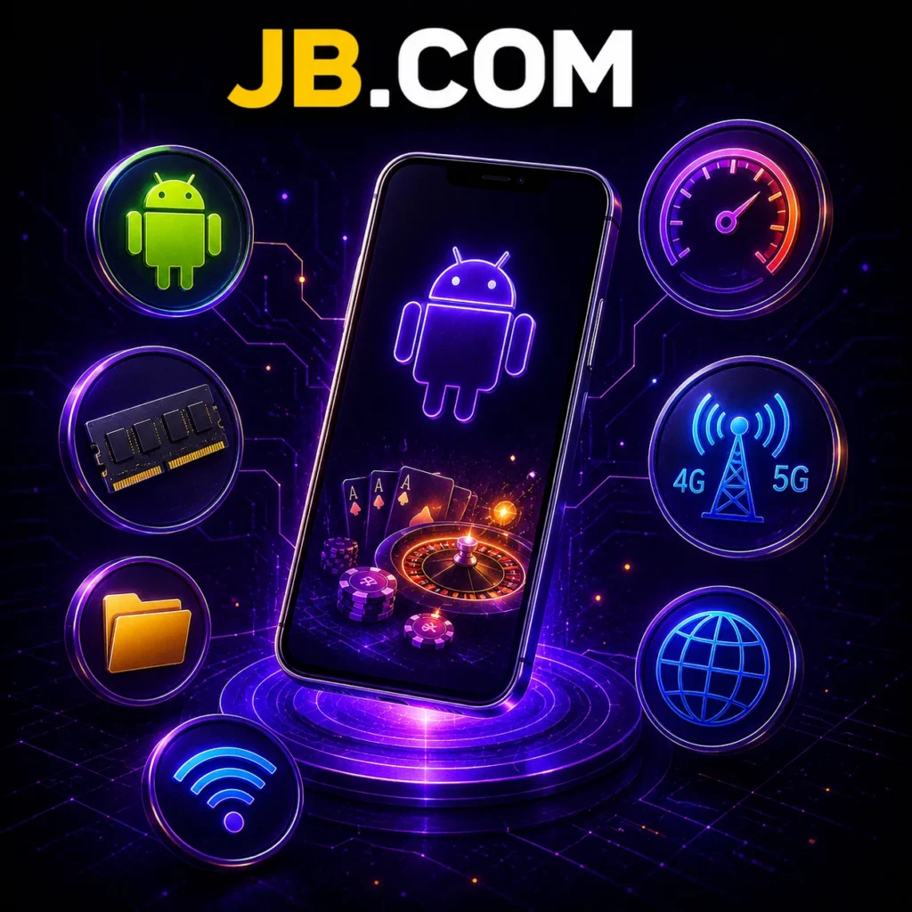 JB.COM Android mobile requirements illustration with storage